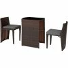 TECTAKE Aluminium Rattanset Bistro Hamburg - Gartenlounge, Terrassenmöbel, Rattan Lounge - Schwarz/braun
