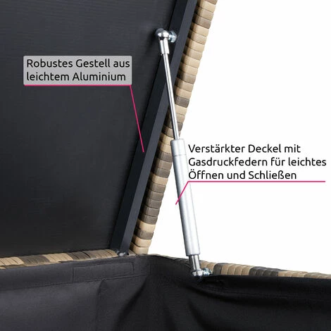 TECTAKE Auflagenbox mit Aluminiumgestell Oslo, 145x82,5x79,5cm - Gartenbox, Kissenbox, Gartentruhe - natur TECTAKE Auflagenbox Mit Aluminiumgestell Oslo, 145x82,5x79,5cm - Gartenbox, Kissenbox, Gartentruhe - Natur -TECTAKE Shop 49751081 3