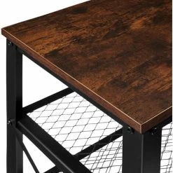 TECTAKE Schuhregal Blackpool 101x30,5x45,5cm - Schuhregal Mit Gitterablagen, Schuhablage, Schuhbank - Industrial Dunkelbraun -TECTAKE Shop 50760012 4