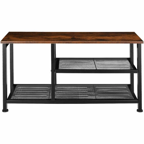 TECTAKE Schuhregal Taunton 80x30x45,5cm - Schuhregal mit Gitterablagen, Schuhablage, Schuhbank - Industrial dunkelbraun TECTAKE Schuhregal Taunton 80x30x45,5cm - Schuhregal Mit Gitterablagen, Schuhablage, Schuhbank - Industrial Dunkelbraun -TECTAKE Shop 50760016 3