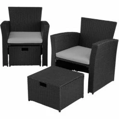 TECTAKE Rattan Sitzgruppe Modena 3+2+1 Inkl. Schutzhülle - Gartenlounge, Terrassenmöbel, Rattan Lounge - Schwarz/grau 4 TECTAKE Rattan Sitzgruppe Modena 3+2+1 Inkl. Schutzhülle - Gartenlounge, Terrassenmöbel, Rattan Lounge - Schwarz/grau -TECTAKE Shop 50921914 3