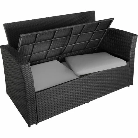 TECTAKE Rattan Sitzgruppe Modena 3+2+1 inkl. Schutzhülle - Gartenlounge, Terrassenmöbel, Rattan Lounge - schwarz/grau TECTAKE Rattan Sitzgruppe Modena 3+2+1 Inkl. Schutzhülle - Gartenlounge, Terrassenmöbel, Rattan Lounge - Schwarz/grau -TECTAKE Shop 50921914 5