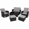 TECTAKE Rattan Lounge Bari - Rattan-Lounge, Lounge-Set, Lounge-Gruppe - Schwarz -TECTAKE Shop 52528069 1