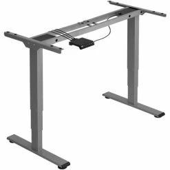 TECTAKE Tischgestell Twain Höhenverstellbar 110-168x60x60-125cm - Höhenverstellbarer Schreibtisch, Elektrisch Höhenverstellbares Tischgestell, Teleskopgestell - Grau