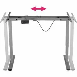 TECTAKE Tischgestell Twain Höhenverstellbar 110-168x60x60-125cm - Höhenverstellbarer Schreibtisch, Elektrisch Höhenverstellbares Tischgestell, Teleskopgestell - Grau -TECTAKE Shop 52877311 3