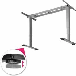 TECTAKE Tischgestell Twain Höhenverstellbar 110-168x60x60-125cm - Höhenverstellbarer Schreibtisch, Elektrisch Höhenverstellbares Tischgestell, Teleskopgestell - Grau -TECTAKE Shop 52877311 4