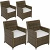 TECTAKE 4er Set Rattanstuhl Saint Tropez - Gartensessel, Gartenstuhl, Balkonsessel -TECTAKE Shop 55041781 1