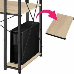 TECTAKE Computer-Schreibtisch Hershey 122x61x120cm - Schreibtisch, Computertisch, Bürotisch - Industrial Holz Hell, Eiche Sonoma -TECTAKE Shop 56344243 4