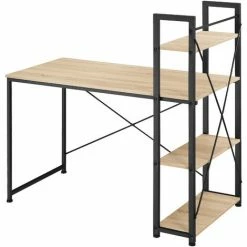 TECTAKE Computer-Schreibtisch Hershey 122x61x120cm - Schreibtisch, Computertisch, Bürotisch - Industrial Holz Hell, Eiche Sonoma -TECTAKE Shop 56344243 5