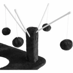 TECTAKE Kratzbaum Blouky 90cm - Katzenbaum, Katzenkratzbaum, Katzenhaus - Schwarz -TECTAKE Shop 58502467 3