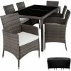 TECTAKE Rattan Sitzgruppe 6+1 Mit Schutzhülle - Gartenlounge, Terrassenmöbel, Rattan Lounge - Grau/weiß 1 TECTAKE Rattan Sitzgruppe 6+1 Mit Schutzhülle - Gartenlounge, Terrassenmöbel, Rattan Lounge - Grau/weiß -TECTAKE Shop 58654774 1