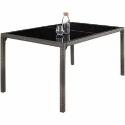 TECTAKE Rattan Sitzgruppe 6+1 Mit Schutzhülle - Gartenlounge, Terrassenmöbel, Rattan Lounge - Grau/weiß -TECTAKE Shop 58654774 5