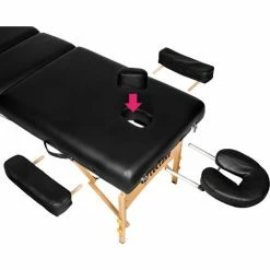 TECTAKE 3 Zonen Massageliege Somwang Mit 7,5cm Polsterung Und Holzgestell - Kosmetikliege, Behandlungsliege, Massagebank - Schwarz -TECTAKE Shop 59159186 4