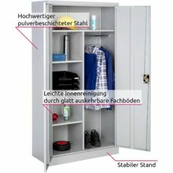 TECTAKE Spind Mit 6 Fächern Und Kleiderstange - Stahlschrank, Schließfach, Kleiderspind - Grau 80 Cm -TECTAKE Shop 59972399 3