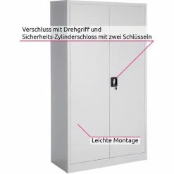 TECTAKE Spind Mit 6 Fächern Und Kleiderstange - Stahlschrank, Schließfach, Kleiderspind - Grau 80 Cm -TECTAKE Shop 59972399 4