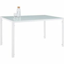 TECTAKE Essgruppe Brandenburg 6+1 - Esszimmertisch, Esstischgruppe, Sitzgruppe - Weiß/weiß -TECTAKE Shop 60140366 4