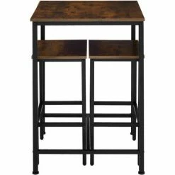 TECTAKE Barset Inverness - Barset, Bartisch-Set, Bistrotisch-Set - Industrial Dunkelbraun -TECTAKE Shop 60867181 3