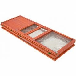 TECTAKE Hasenstall Faltbar 159x109x55cm - Freilaufgehege, Kleintierstall, Kleintierkäfig - Braun -TECTAKE Shop 60940484 5