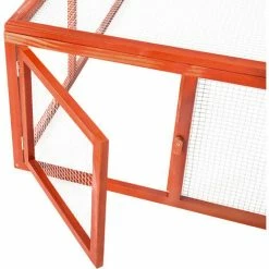 TECTAKE Kaninchenstall Mit 4 Türen 181x90x48cm - Freilaufgehege, Kleintierstall, Kleintierkäfig - Braun -TECTAKE Shop 61347017 4