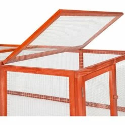 TECTAKE Kaninchenstall Mit 4 Türen 181x90x48cm - Freilaufgehege, Kleintierstall, Kleintierkäfig - Braun -TECTAKE Shop 61347017 5