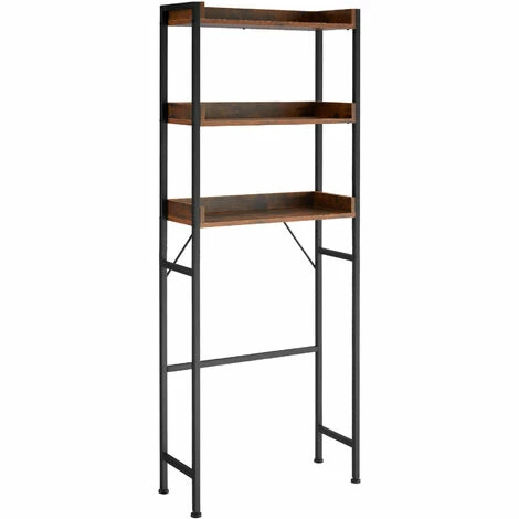 TECTAKE Badezimmerregal Seattle 63x25x165cm - Badregal, Standregal, Toilettenregal - Industrial dunkelbraun TECTAKE Badezimmerregal Seattle 63x25x165cm - Badregal, Standregal, Toilettenregal - Industrial Dunkelbraun -TECTAKE Shop 66407131 1