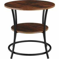 TECTAKE Beistelltisch Saint Louis 55x56cm - Beistelltisch Industrial Style, Couchtisch Sofatisch, Wohnzimmertisch - Industrial Dunkelbraun -TECTAKE Shop 67956592 3