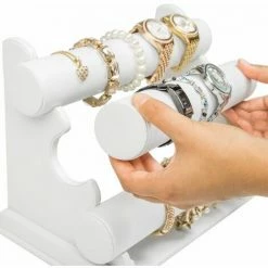TECTAKE Schmuckständer Mit Herausnehmbaren Rollen - Schmuckhalter, Uhrenständer, Uhrenhalter - Weiß -TECTAKE Shop 7499815 5