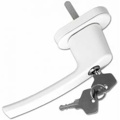 TECTAKE 4 Fenstergriffe Abschließbar - Sicherheitsfenstergriffe, Fenstersicherung, Fensterverriegelung - Weiß