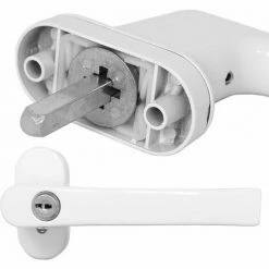 TECTAKE 2 Fenstergriffe Abschließbar - Sicherheitsfenstergriffe, Fenstersicherung, Fensterverriegelung - Weiß -TECTAKE Shop 7499874 3