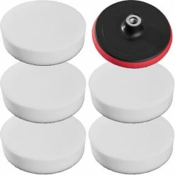 TECTAKE 5 Polierschwämme 180mm Soft Inkl. Polierteller 180 Mm - Polierpads, Polierscheiben, Polierteller