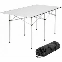 TECTAKE Camping Klapptisch Aus Aluminium Inkl. Tasche 140x70x70cm - Camping Tisch, Outdoor Tisch, Campingtisch Klappbar