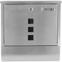 TECTAKE Edelstahl Briefkasten Mit Zeitungsröhre - Postkasten, Briefkastenanlage, Briefkasten Mit Zeitungsbox -TECTAKE Shop 7500006 3
