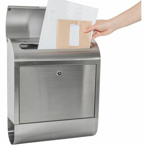 TECTAKE Edelstahl Briefkasten mit Zeitungsröhre XXL - Postkasten, Briefkastenanlage, Briefkasten mit Zeitungsbox TECTAKE Edelstahl Briefkasten Mit Zeitungsröhre XXL - Postkasten, Briefkastenanlage, Briefkasten Mit Zeitungsbox -TECTAKE Shop 7500008 4