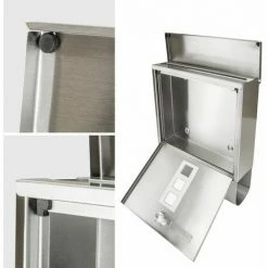 TECTAKE Edelstahl Briefkasten Mit Großem Einwurf Und Zeitungsröhre - Postkasten, Briefkastenanlage, Briefkasten Mit Zeitungsbox -TECTAKE Shop 7500010 3