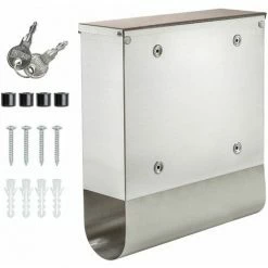 TECTAKE Edelstahl Briefkasten Mit Großem Einwurf Und Zeitungsröhre - Postkasten, Briefkastenanlage, Briefkasten Mit Zeitungsbox -TECTAKE Shop 7500010 5