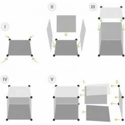 TECTAKE Steckregal 12 Boxen Mit Türen Inkl. Kleiderstangen 147x47x183cm - Regalsystem, Cube Regal, Haushaltsregal - Schwarz -TECTAKE Shop 7500049 5