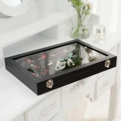 TECTAKE Schmuckkasten Mit 24 Aufbewahrungsfächern - Schmuckkästchen, Schmuckaufbewahrung, Schmuckschatulle -TECTAKE Shop 7500068 3