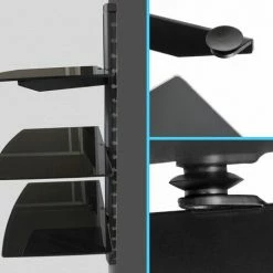 TECTAKE Wandregal Mit 3 Ablagen Für DVD-Player Und Receiver, 80x42x30cm - Hängeregal, Regalsystem, Hifi Regal -TECTAKE Shop 7500121 3