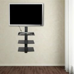 TECTAKE Wandregal Mit 3 Ablagen Für DVD-Player Und Receiver, 80x42x30cm - Hängeregal, Regalsystem, Hifi Regal -TECTAKE Shop 7500121 5