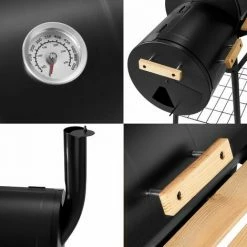 TECTAKE Holzkohlegrill Smoker Mit Thermometer - Standgrill, Kohlegrill, Grillwagen -TECTAKE Shop 7500171 5