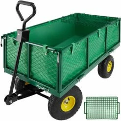 TECTAKE Bollerwagen Mit Ablage Max. 550kg - Handwagen, Leiterwagen, Bollerwagen Mit Luftreifen