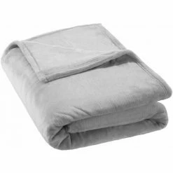 TECTAKE Kuscheldecke Polyester - Tagesdecke, Fleecedecke, Microfaserdecke - 220 X 240 Cm Grau