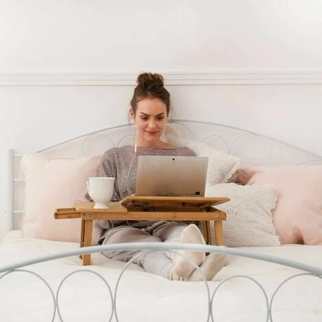 TECTAKE Laptoptisch aus Holz, höhenverstellbar, mit USB-Doppellüfter - Betttisch, Laptop Unterlage, Notebooktisch TECTAKE Laptoptisch Aus Holz, Höhenverstellbar, Mit USB-Doppellüfter - Betttisch, Laptop Unterlage, Notebooktisch -TECTAKE Shop 7500389 4
