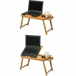 TECTAKE Laptoptisch Aus Holz, Höhenverstellbar, 55x35x26cm - Betttisch, Laptop Unterlage, Notebooktisch -TECTAKE Shop 7500391 4