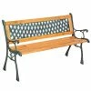 TECTAKE Gartenbank Tamara 2-Sitzer Aus Holz Und Gusseisen 128x51x73cm - Gartenmöbel, Balkonmöbel, Bank