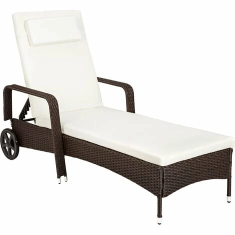TECTAKE Sonnenliege Rattan mit Rollen - Gartenliege, Liegestuhl, Relaxliege - schwarz/braun TECTAKE Sonnenliege Rattan Mit Rollen - Gartenliege, Liegestuhl, Relaxliege - Schwarz/braun -TECTAKE Shop 7500422 1