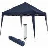 TECTAKE Faltbarer Garten Pavillon 3x3m - Partyzelt, Anbaupavillon, Festzelt - Blau