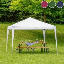 TECTAKE Faltbarer Garten Pavillon 3x3m - Partyzelt, Anbaupavillon, Festzelt - Blau -TECTAKE Shop 7500442 3