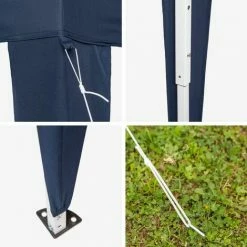 TECTAKE Faltbarer Garten Pavillon 3x3m - Partyzelt, Anbaupavillon, Festzelt - Blau -TECTAKE Shop 7500442 5