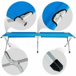 TECTAKE Feldbett Aus Aluminium - Gästebett, Klappbett, Campingbett - Blau -TECTAKE Shop 7500452 4